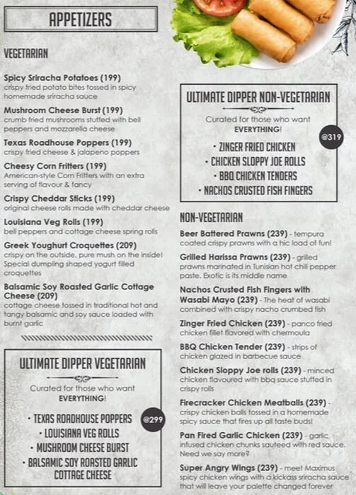 Rico's menu 