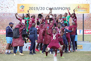 Swallows FC players celebrate. 