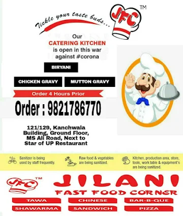 Jilani Fast Food Corner menu 