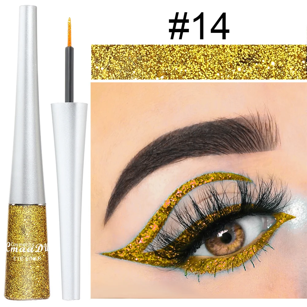 Title 15, Delineador de Olhos com 16 Cores Glitter e Paet...