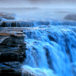 download Foggy Blue Waterfall LWP apk