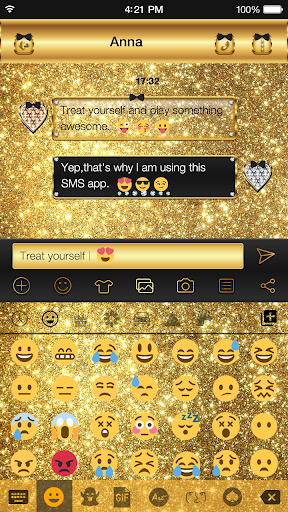 Gold Glitter Emoji Keyboard