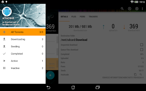 aTorrent - torrent downloader Screenshot