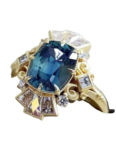 Europese Stijl Marineblauw Zirconiu - 1