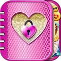 Pink Diary with Lock Password icon