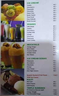 Madan Sweets and Restaurant menu 1