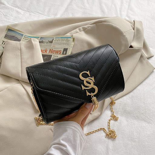 Title 2, Chain Crossbody Fashion Letter Fringe Tote Bag....