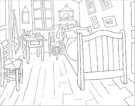 Colouring Page The Bedroom Van Gogh Museum