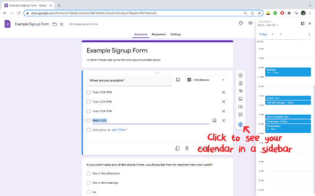 Calendar Express for Google Forms™ chrome extension