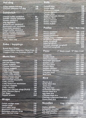 Cosmic Cafe menu 