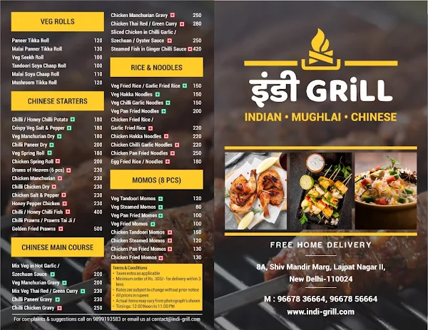 Indi Grill menu 