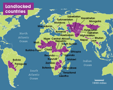 Important landlocked countries for gk questions of upsc ssc bank railway cds nda afcat 