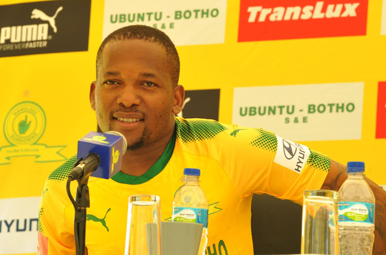 Mamelodi Sundowns' winger Aubrey Ngoma during a press conference at the club's training base at Chloorkop in Johannesburg South Africa on 17 January 2018.