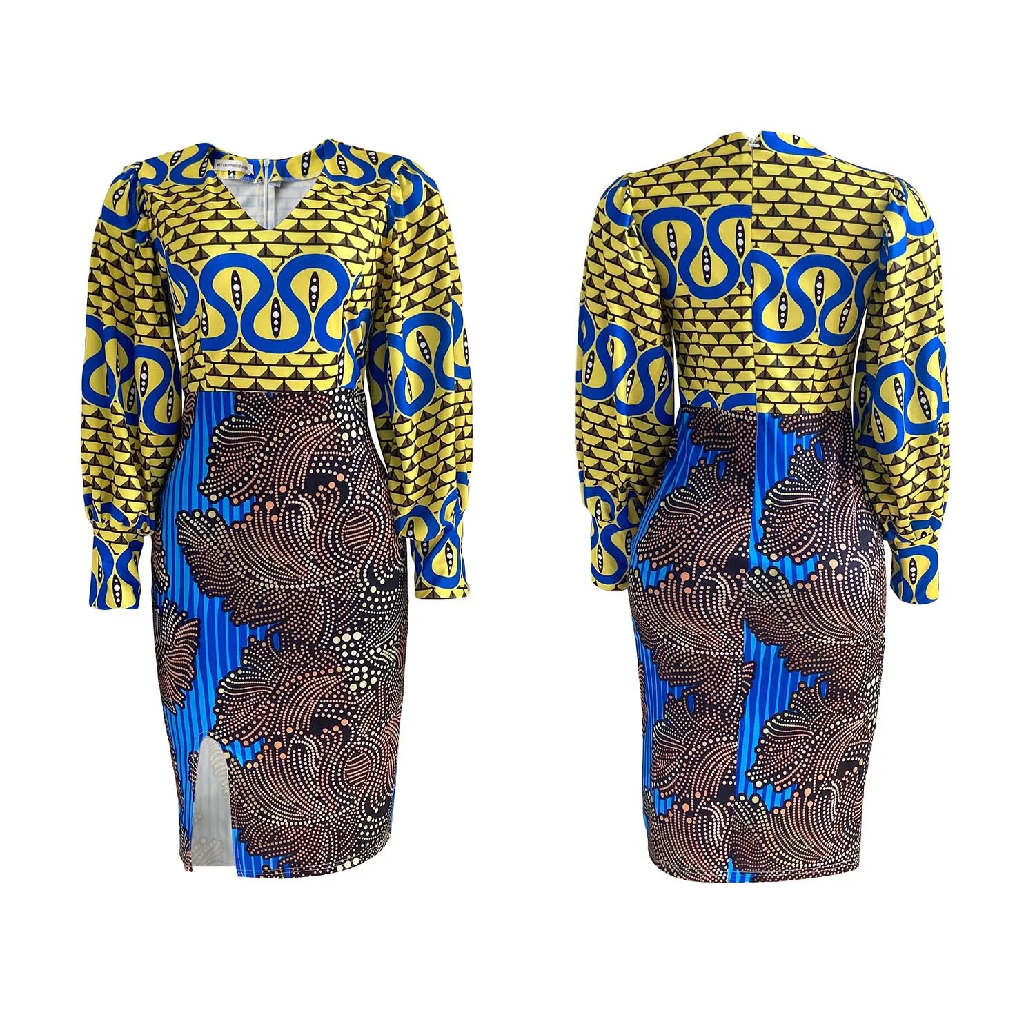 Title 11, Elegante dames commuter jurk met print en V-hal...