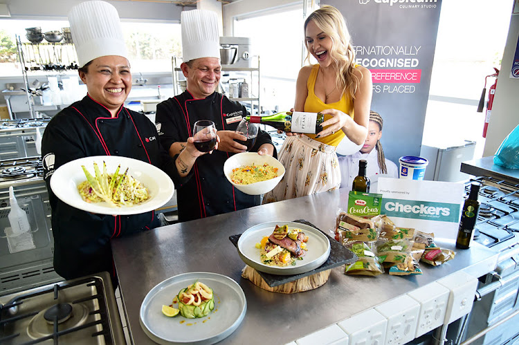 From left, chefs Nadia Pillay and Donovan Miller of Capsicum Culinary Studio, and Mount Vernon Wine Estate area manager Chantal Schoonbee. The Herald Cooking Masterclass series kicks off again on Friday March 26.