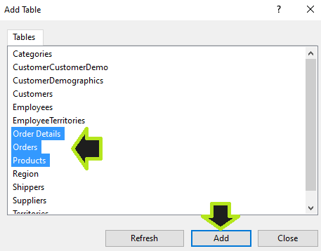 Agregar tablas en diagrama de bases de datos SQL