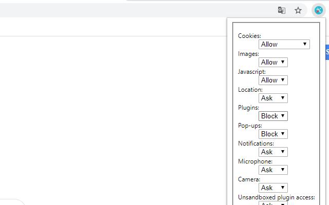 Content Settings chrome extension