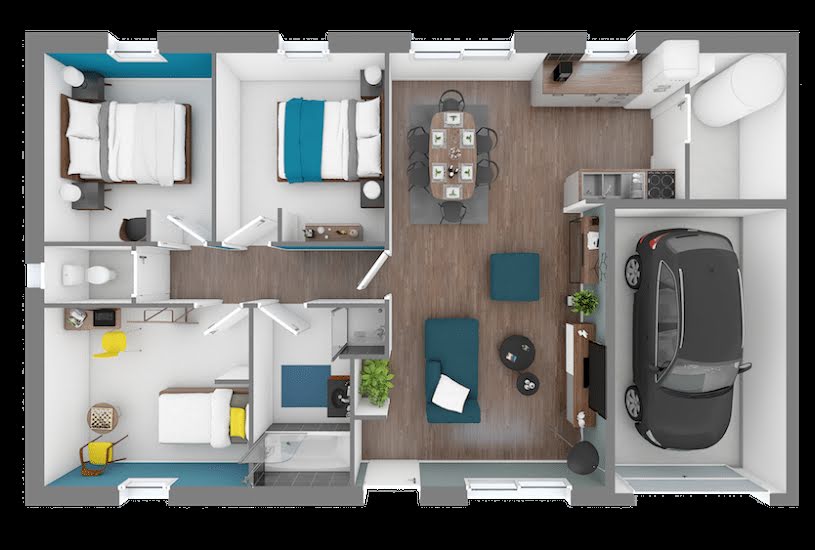  Vente Terrain + Maison - Terrain : 800m² - Maison : 80m² à Abrest (03200) 