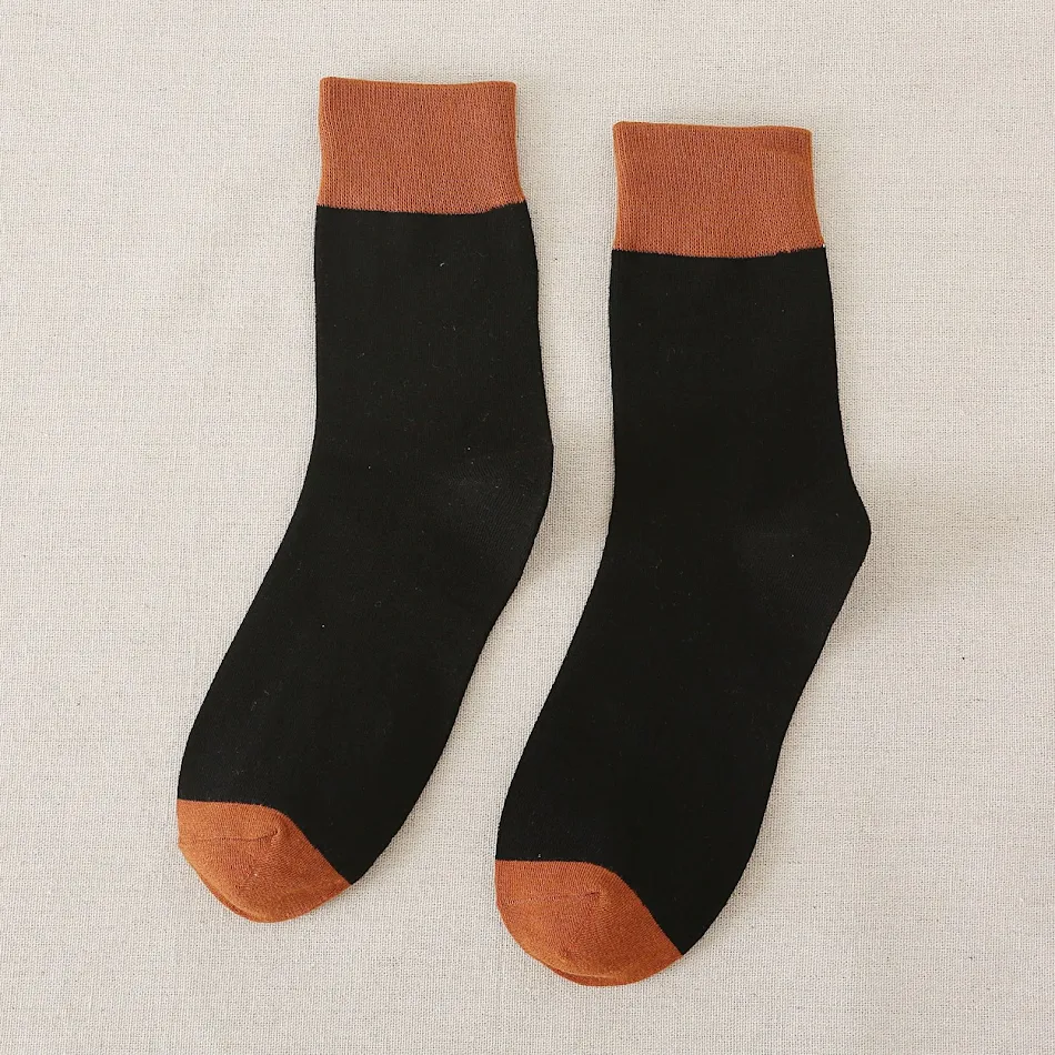 Autumn And Winter Fashion Casual College Style Men'S Color-Blocking Terry Socks, comfortable and stylish for everyday we