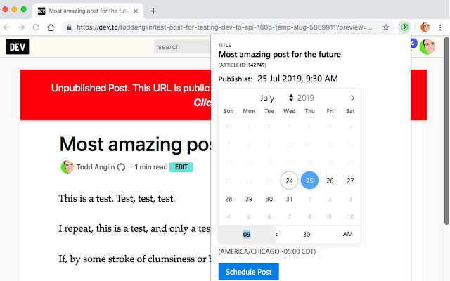 PublishTo.Dev Extension chrome extension