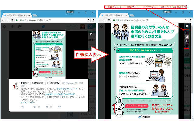 Twitter自動画像拡大フィルタ