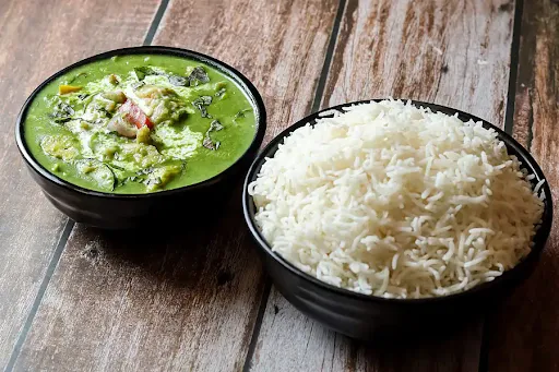 Veg Thai Green Curry With Steam Rice