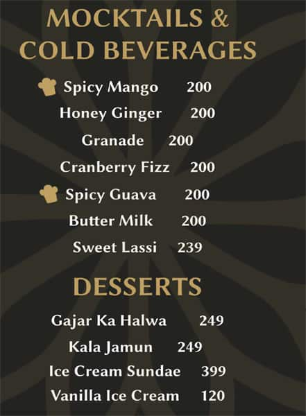 Indulgence menu 