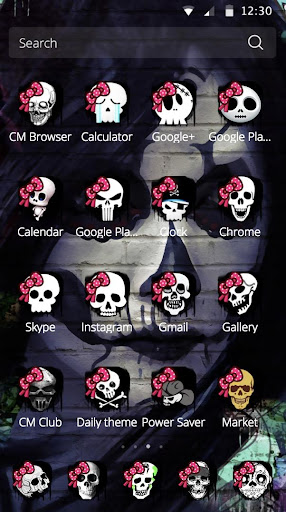 cute skull icon pink bow theme