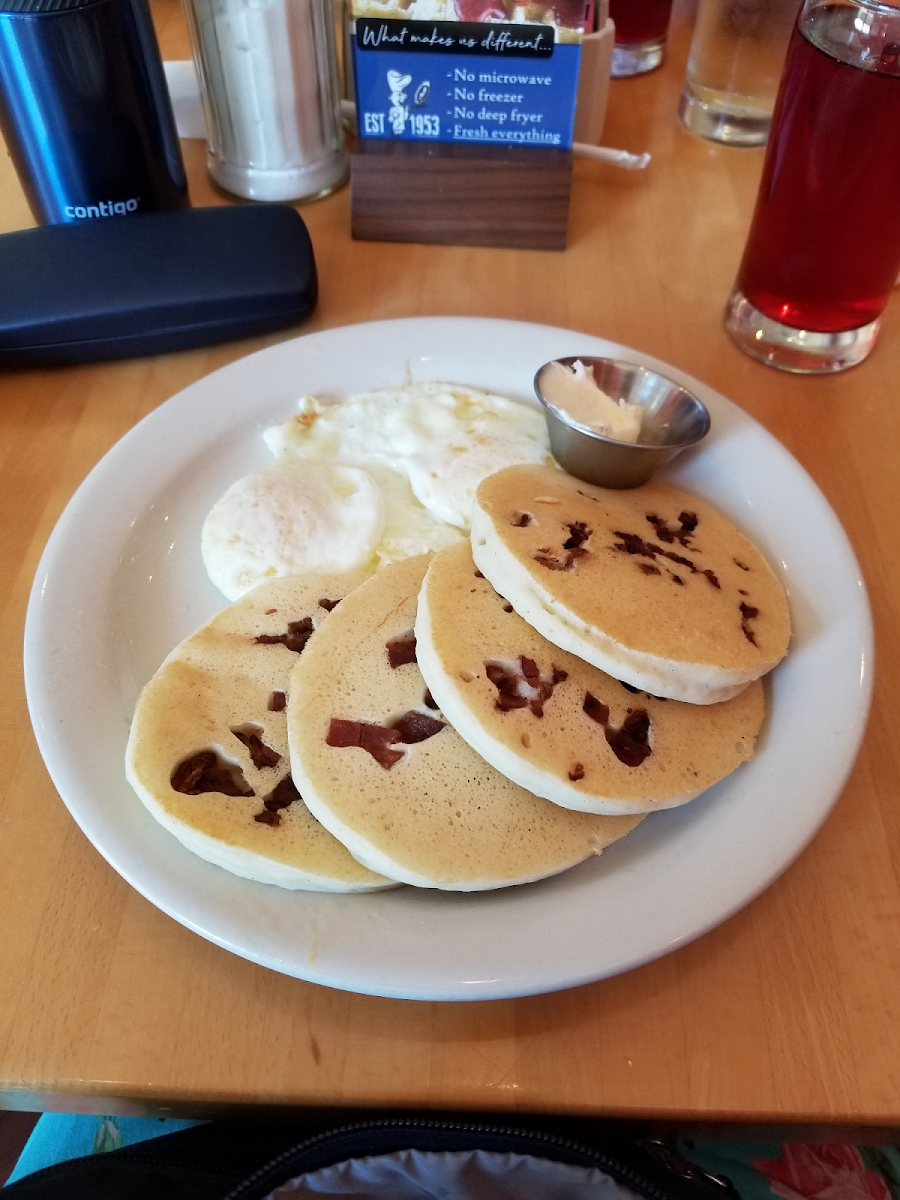 GF thick cut bacon in pancakes