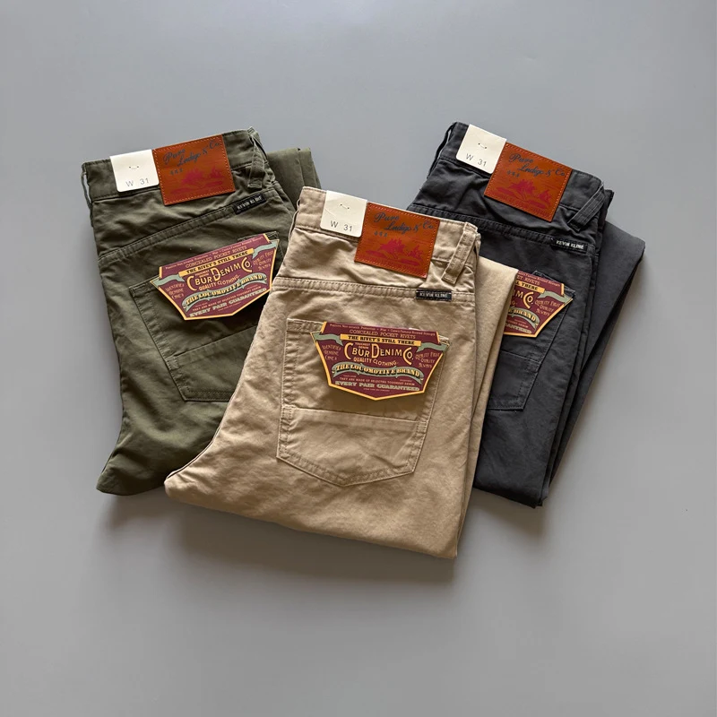 Title 3, Pantalones Casuales Rectos Americanos Retro par...