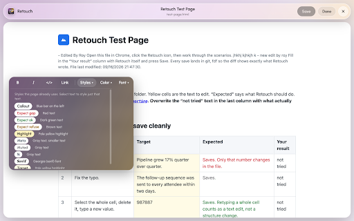 Retouch: fix the HTML your AI wrote screenshot 2