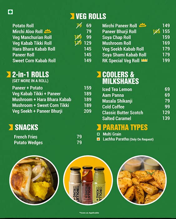 RollsKing menu 