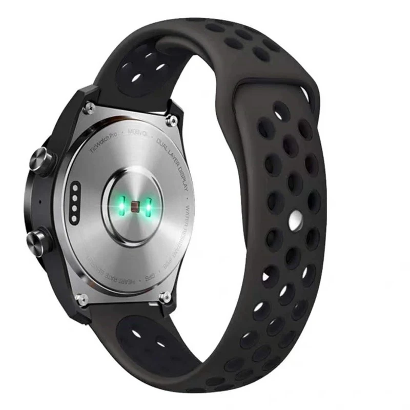 Ademende siliconen band voor Active2 S3 S4 45/46MM horloge, perfect voor sport, comfortabel en zweetbestendig, veilige pasvorm.