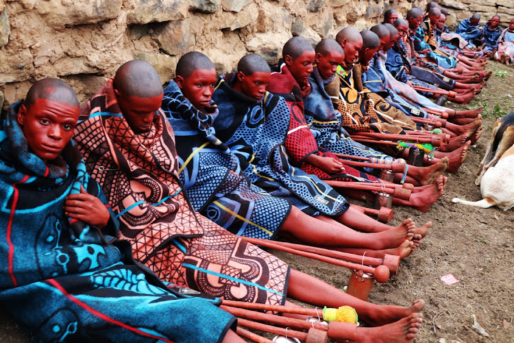 Young AmaHlubi men who graduated from initiation school in Moroka in Mount Fletcher. File photo.