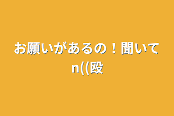 お願いがあるの！聞いてn((殴