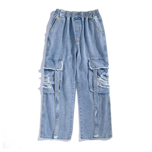 Title 3, Loose Wide-leg Streamer High Street Oversize Je...