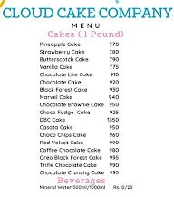 Cloud Cake Company menu 1