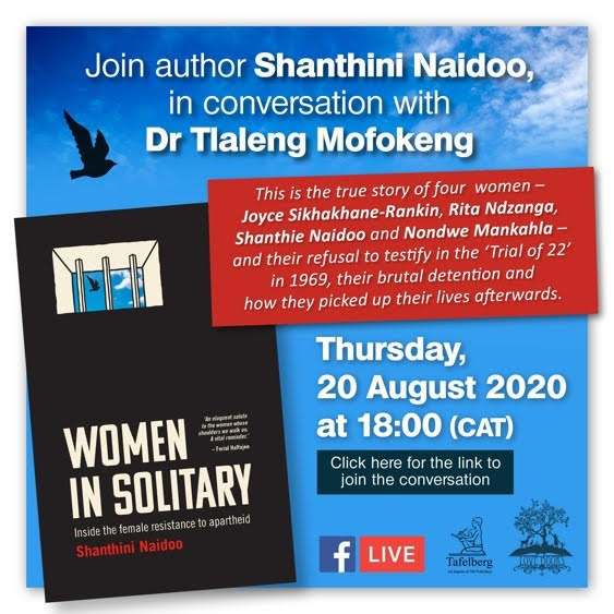 Join Naidoo in conversation with Dr T for the virtual launch of 'Women in Solitary' via Facebook.