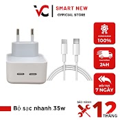 Củ Sạc Nhanh Ip 35W, 2 Cổng Type C Sạc Cho 2 Thiết Bị Cùng Lúc, Công Nghệ Pd Cho Điện Thoại Và Máy Tính Bảng