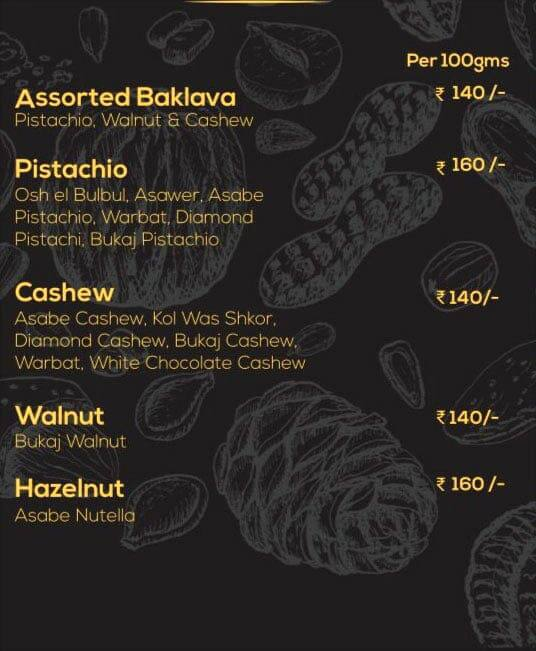 The Baklava Company menu 