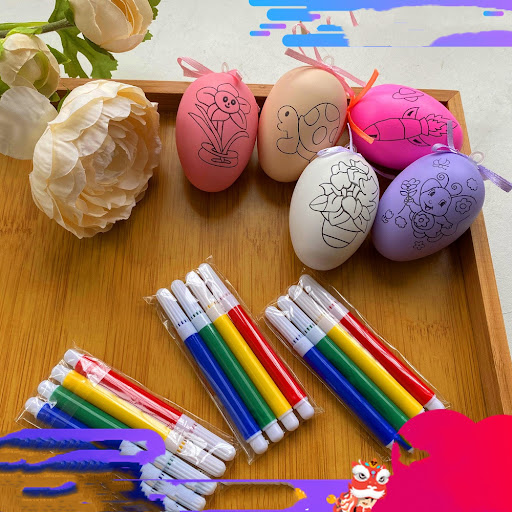 Title 1, Hand Painted Egg Cartoon Pattern Toy Plastic Eg...