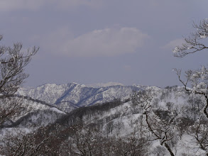 奥に能郷白山、左手前は千回沢山