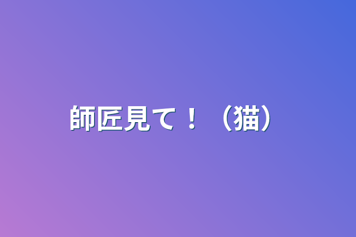 「師匠見て！（猫）」のメインビジュアル