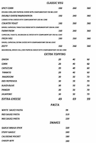 One Way Pizza menu 1