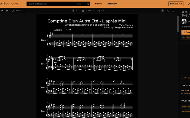 Musescore Lazy Dark Theme chrome extension