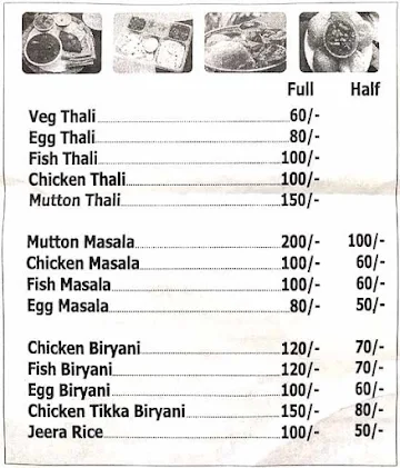 A 1 Bhojnalaya menu 