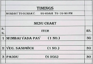 NK Food Products menu 1