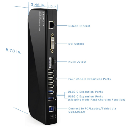 Etekcity® USB 3.0 Superspeed Universal Laptop Docking Station