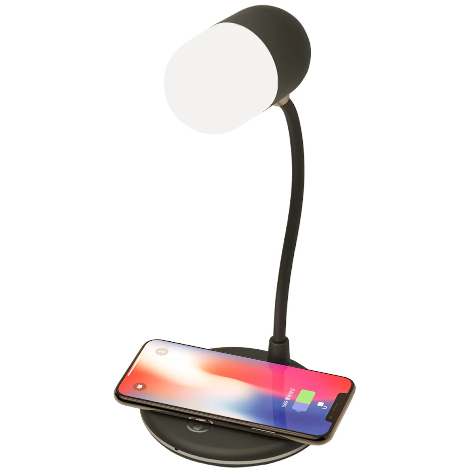 3'ü 1 Arada Masa Lambası Qi Kablosuz Şarj Cihazı 5W Bluetooth Hoparlör USB Kısılabilir Yatak Odası için. Çok Fonksiyonlu ve Kullanışlı.