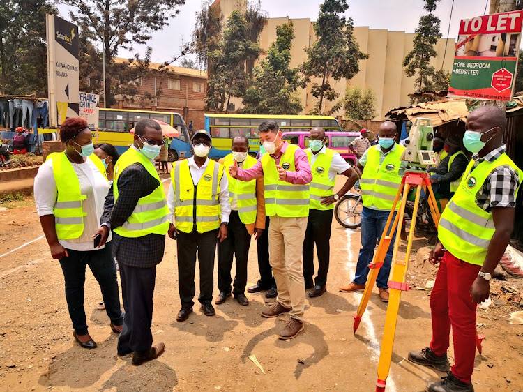 Kenya Urban Roads Authority director general Silas Kinoti during an inspection of roads in Dagoretti subcounty on Friday, August 14, 2020